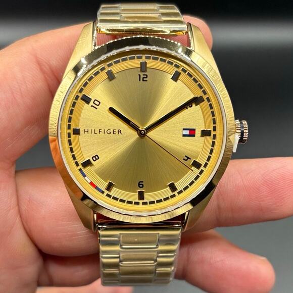 Tommy Hilfiger Griffin 1710457 Men’s 43mm Gold Stainless Steel Quartz NIBWT - Picture 12 of 17